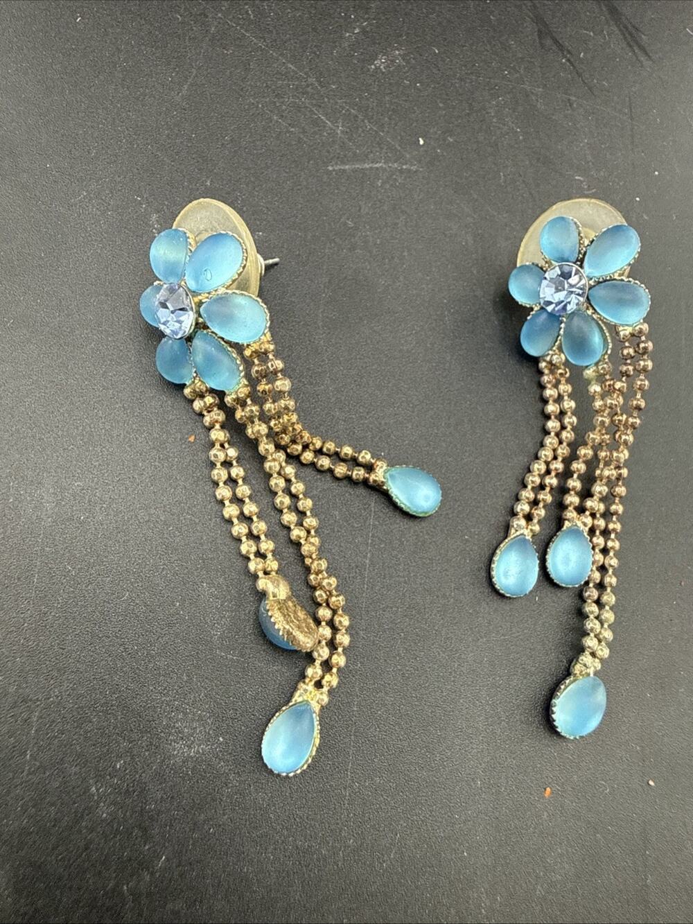 Vintage Rhinestone Dangling Fashion Jewelry Earrings